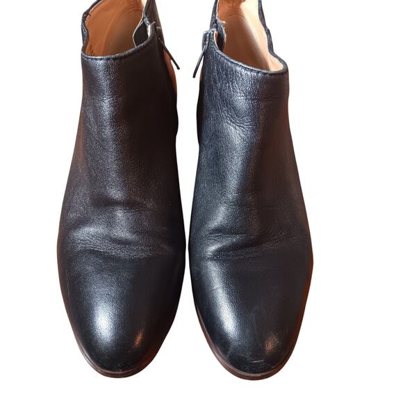 J.Crew Sawyer Ankle Boots-Black Leather-stacked wood heel size 7.5 - Picture 3 of 5